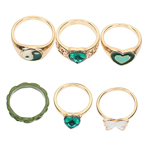 Holibanna 6 Stück Teiliges Set Herzringe für Frauen Kreative und Trendige Fingerringe für Alltag Partys und Passend für Fingergrößen von Holibanna