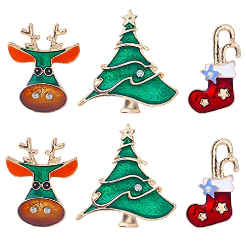 Holibanna 6 Stück Teiliges Set Weihnachtsbroschen für Frauen und Weihnachtsbaum Anstecker Dekorative Pins für Festliche Outfits und Weihnachten von Holibanna