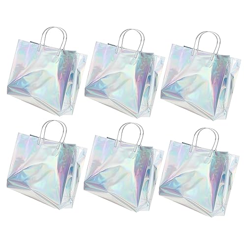 Holibanna 6 Stück Teiliges Wiederverwendbare Einkaufstaschen aus Vliesstoff Transparente Tragetaschen mit Griffen für und Täglichen Einkauf von Holibanna