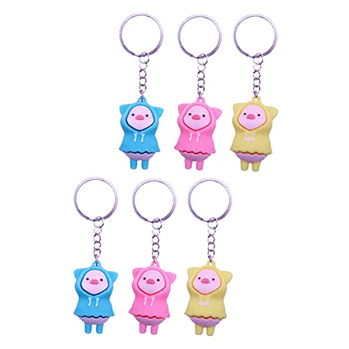 Holibanna 6stücke Teiliges Niedlicher Regenmantel-Schwein Schlüsselanhänger Cartoon Tier Design Praktisches Schlüsselbund Zubehör Für Taschen Und Handys Perfektes Für Freunde von Holibanna