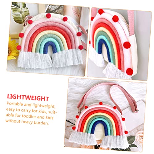 Holibanna 6st Regenbogen-Rucksack Für Kinder Taschenorganizer Für Rucksack Prinzessin Dekor Umhängetaschen Für Mädchen Rucksack-geldbörsen Baumwolle Hängend Regenbogen Tasche Rot Kleinkind von Holibanna