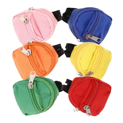 Holibanna 6stücke Mini Puppenrucksack Aus Strapazierfähigem Canvas Mit Niedlichen Reißverschluss-anhängern Verstellbaren Schulterriemen Und Mehreren Fächern Für Bücher Schreibwaren Und Snack von Holibanna
