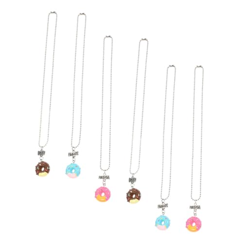 Holibanna 6Stücke Tragbare Freundschaftskette mit Donut Anhänger Halskette für Frauen Dekorative Schmuckstücke für Freunde Langlebiges Kunststoffdesign für Alltag und Partys Holibanna 6Stücke Tragbare Freundschaftskette mit Donut Anhänger Halskette für Frauen Dekorative Schmuckstücke für Freunde Langlebiges Kunststoffdesign für Alltag und Partys von Holibanna