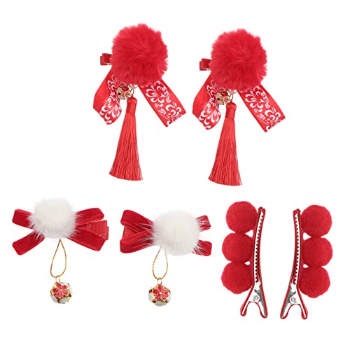 Holibanna 6stücke Junge Mädchen Quasten Haarnadel Neujahr Mädchen Haarspange Kopfschmuck Quasten Haarnadel Kopfbedeckung Für Verschiedene Anlässe Und Täglichen Gebrauch von Holibanna