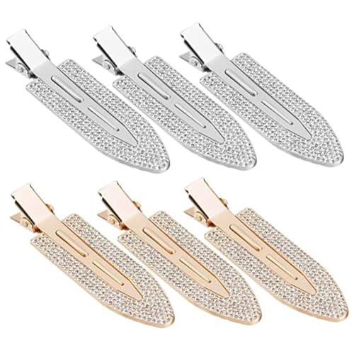 Holibanna 6stücke Rhinestone Haarklammern Dellen Dekorative Haarspangen Für Und Mädchen Für Make-up Und Frisuren Gold Und Silber von Holibanna