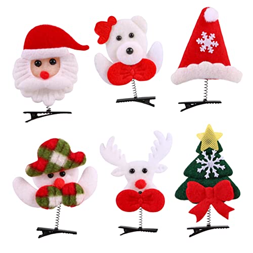 Holibanna 6stücke Teiliges Weihnachts-haarspangen Haarclips Mit Weihnachtsbaum Schneemann Weihnachtsmann Und Rentier Für Festliche Anlässe Und Partys Weihnachtsdeko Für Mädchen Und von Holibanna