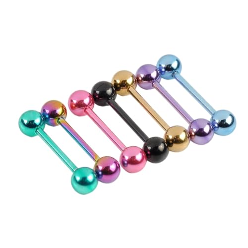 Holibanna 7 Stück Teiliges Edelstahl Zungenpiercings Doppelseitige Gerade Barbells in Hantel Form Hautfreundlicher Körperschmuck Rostfrei Langlebig für Damen und Herren Geeignet von Holibanna