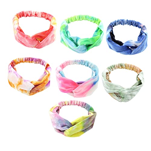Holibanna 7 Stück Teiliges Elastische Stirnbänder für Mädchen Weiche Farbverlaufende Knoten Haarbänder für Sport und Freizeit für Kleine Damen und Haaraccessoires von Holibanna