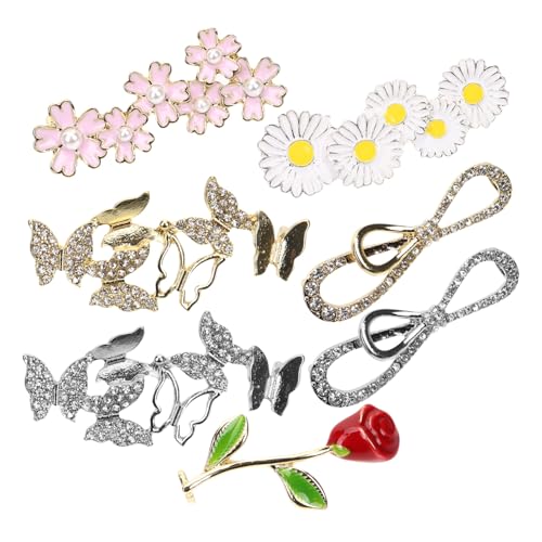 Holibanna 7 Stück Teiliges Sneaker Schnürsenkel Charms mit Schmetterling Blume und Strass Leichte Einfach zu Installierende Dekoration für Damen und Mädchen Modischer Schuhschmuck von Holibanna