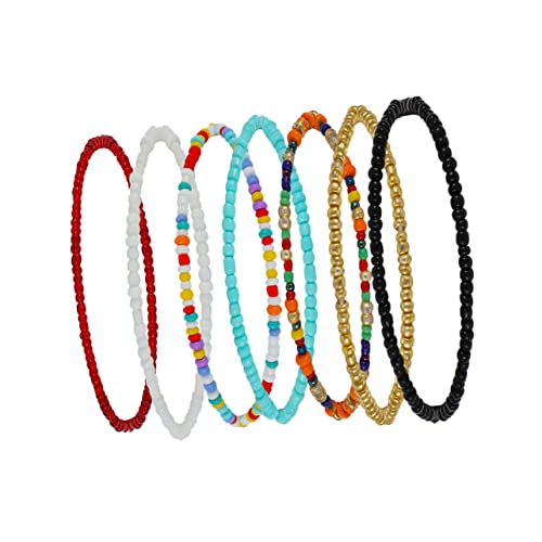 Holibanna 7stücke Teiliges Elastisches Fußkettchen Damen Handgefertigte Farbenfrohe Ankle Chains Für Partys Alltagslook Und Besondere Anlässe Stilvolle Dekoration von Holibanna