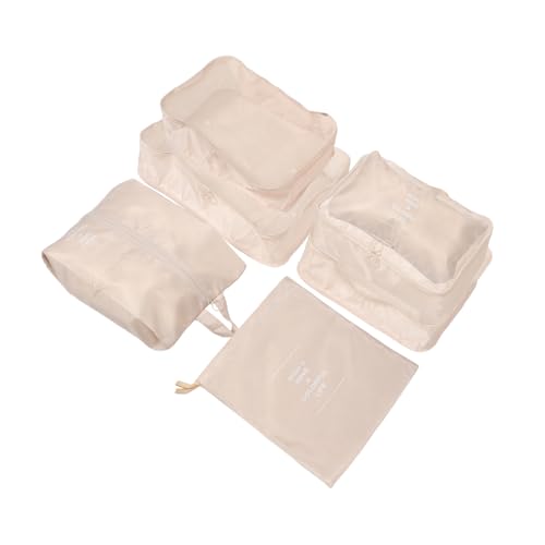 Holibanna 7er Taschenset Damen Groß Tragetasche Für Gepäck Zubehör Stabile Packwürfel Kompression Beige von Holibanna