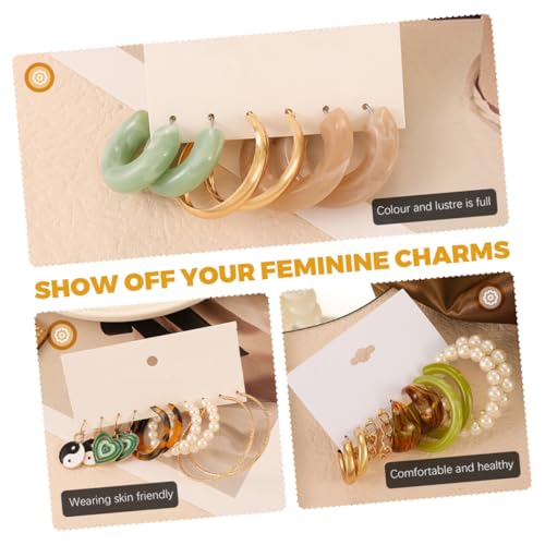 Holibanna 8 Sätze Teiliges Damen Creolen mit Perlenanhänger Modische Ohrhänger Vielseitig Kombinierbar für Alltag und Party Eleganter Schmuck von Holibanna