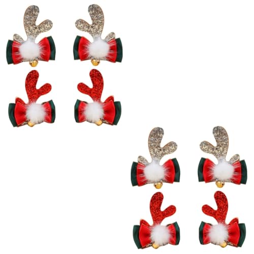 Holibanna 8 Stk Weihnachtshaarspangen Weihnachtsbedarf Kinderhaarspangen für Mädchen Haarnadel haarschmuck Bowknot Geweih Haarspange Party-Kopfbedeckung Karikatur Weihnachtsutensilien Damen von Holibanna