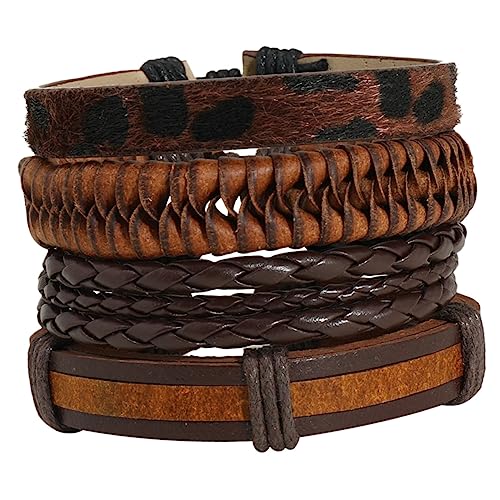 Holibanna 8stücke Geflochtenes Lederarmband Für Damen Und Herren Verstellbare Handgelenksbänder Schmuck Passt Zu Jedem Outfit von Holibanna