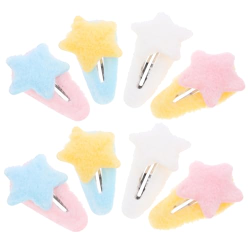 Holibanna 8 Stücke Mädchen Haar Clips Stern Haar Clips Plüsch Haarspangen für Kinder Süße Haaraccessoires Druckknopf Haarclips für Festliche Anlässe Dekorative Haarnadel für Mädchen von Holibanna