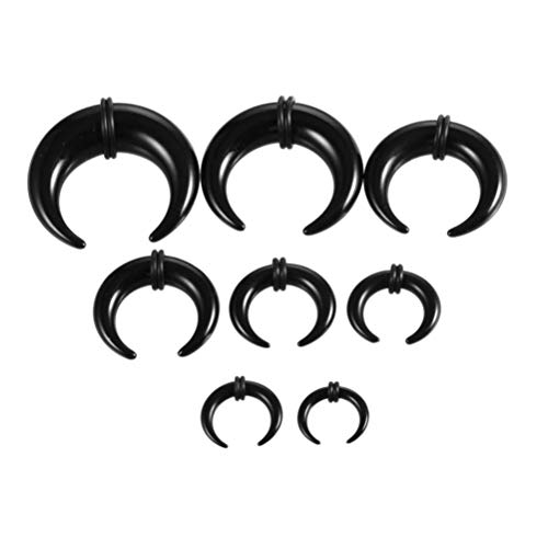 Holibanna 8Pcs Acryl Körper Piercing Kit Septum Horn Ohr Erweiterungen Schwarz Ohr Stretching Kit für Männer Frauen Körper Schmuck von Holibanna