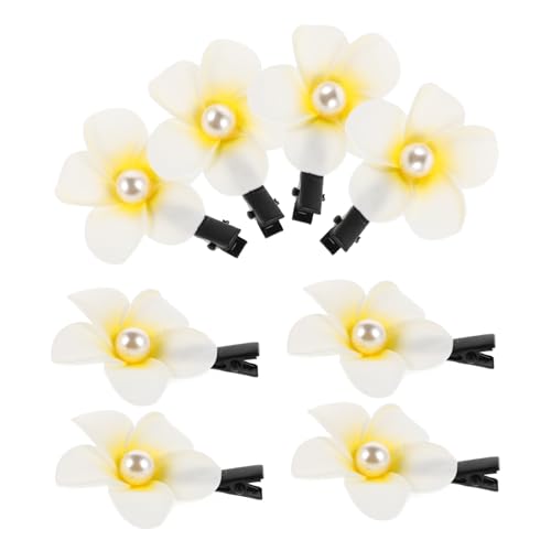 Holibanna 8stücke Hawaiianische Plumeria-haarnadeln Blumen-haarspangen Für Frauen Und Mädchen Weiße Haarklammern Mit Blüten Tropischer Sommer-haar-schmuck Für Strand Und Party von Holibanna