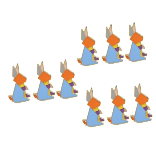 Holibanna 9 Stk Kaninchenlinien Schlafsack für Kinderwagen hölzerne Paddel Modellierbrosche Cartoon-Linien Modellieren Brosche aus Legierung Tierabzeichen Cartoon-Brustklammer Hase Kleidung von Holibanna