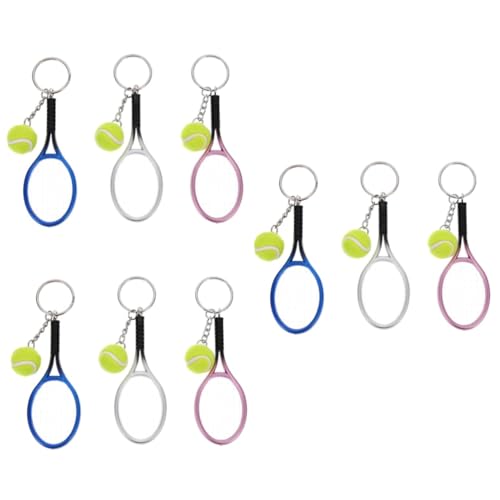 Holibanna 9 STK Tennis-Schlüsselanhänger Geldbörsenzubehör Schlüsselhalter für die Handtasche Schlüsselbund Schlüsselringe Taschenanhänger Tennisverzierung aus Kunststoff tragbar schmücken von Holibanna