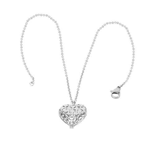 Holibanna Sterling Silber Herz Halskette mit Hohlem Anhänger Verstellbare Kette für Frauen für Besondere Anlässe und Geschenke für Muttertag Valentinstag und Weihnachten von Holibanna