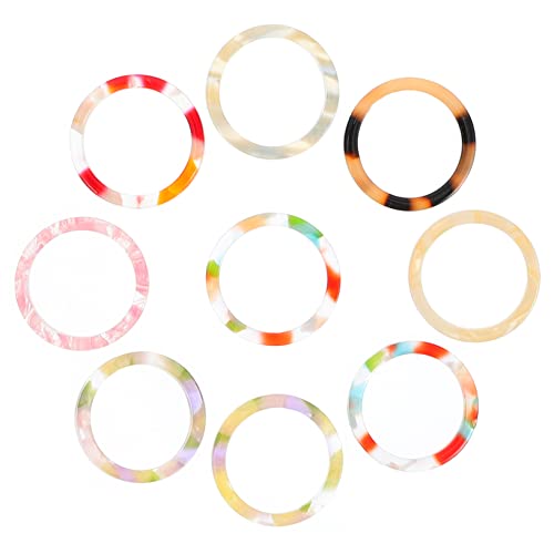 Holibanna 9Stücke Vintage Acetate Ringe für Damen Retro Runde Ringe aus Hochwertigem Material Leicht und Schmuckdekoration für Alltag von Holibanna
