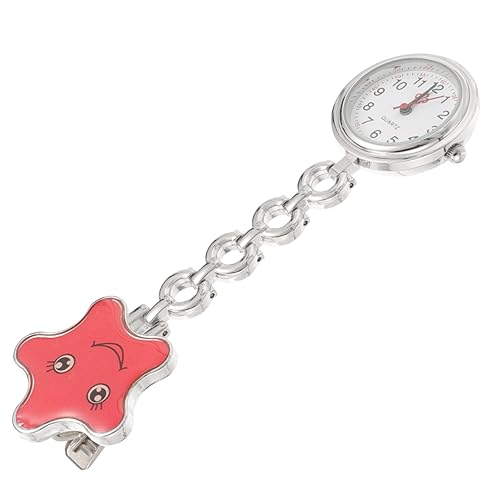 Holibanna -taschenuhr Medizinische Uhren Geschenke Für Pflegeuhr Kleine Uhren Taschenuhren Für Damen Taschenuhr Mit Rotem Stern Tragbare Schwesternuhr Quarz Zinklegierung Brustuhr Student von Holibanna