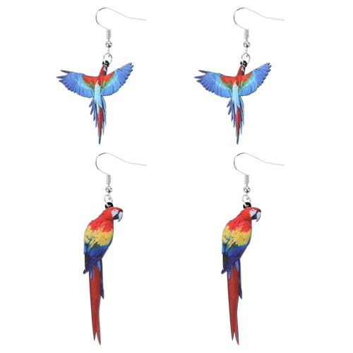 Holibanna Acryl Tropfen Baumeln Kolibri Vogel Ohrringe Baumeln Tropfen Ohr Schmuck für Frauen Mädchen Kinder Papagei Tier Ohr Anhänger Charms Vogel von Holibanna