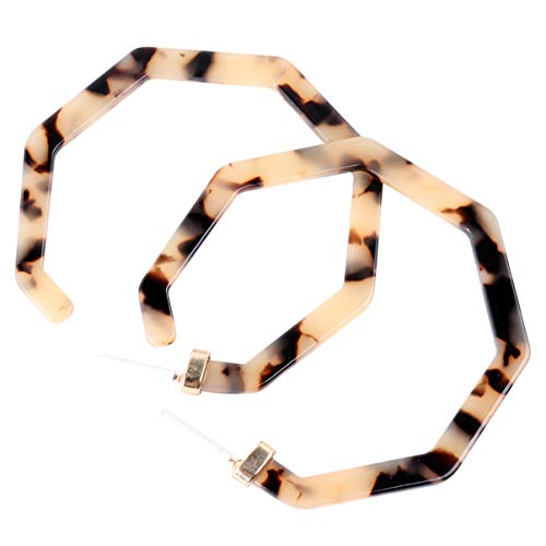 Holibanna Acrylharz Polygon Ohrring Acryl Creolen Bohemian Statement Leopardenharz Ohrringe für Mädchen Frauen () von Holibanna