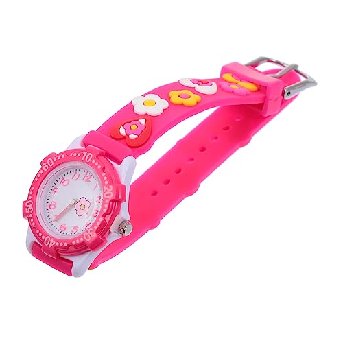 Holibanna Anschauen Uhren für Kinder Gummiuhr Wecker Uhr Zaunpfostenkappen Kindergeburtstagsgeschenk Wachen Armbanduhr für Kinder Kindergeschenk Quarz Cartoon- Student Rosa von Holibanna