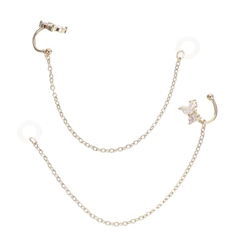 Holibanna Anti lost Earphone Hanging Chain Ohrclips für Frauen Kabelloser Kopfhörerhalter Modische Ohrring alternative ohne Ohrloch Kompatibel mit Meisten Ohrhörern Langlebiges Material von Holibanna