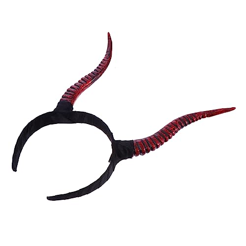 Holibanna Antilope Rote Horn Kopf Bedeckung Teufels Haarband Halloween-haarreifen Halloween-teufelshorn Teufel Kostüm Stirnband Mädchenkleidung Modische Stirnbänder Cosplay Plastik Hörner von Holibanna