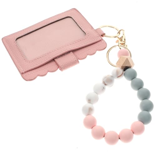 Holibanna Kartenhalter Schlüsselanhänger Holzperlen Design Mit Kartenfach Für Ausweise Und Busfahrkarten Als Taschendeko Oder Schlüsselanhänger von Holibanna