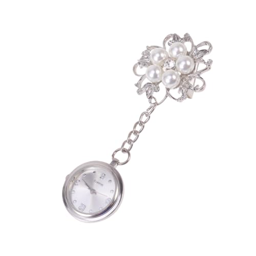 Holibanna Krankenschwesteruhr Ansteckuhr Broschenuhr Blumen Design Quarzuhr Dehnbare Uhr für Damen Studenten Ärzte Tasche Praktische Uhr mit Klaren Zahlen für Genaue Zeitmessung von Holibanna