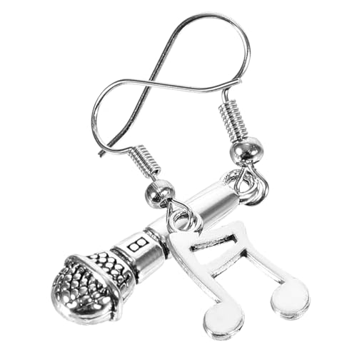 Holibanna Asymmetrische Mikrofon Ohrringe Damen Hängend Musiknoten Design Ohrhänger für Frauen Partys und Hochzeit Schmuck von Holibanna