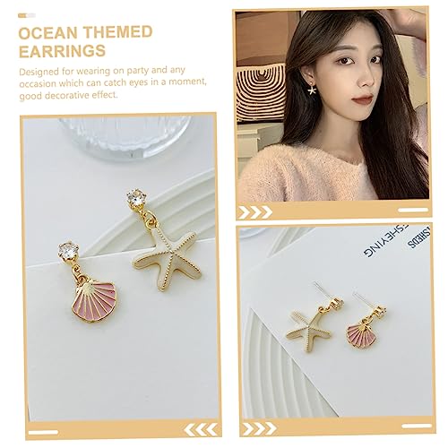 Holibanna Asymmetrische Muschel und Ohrstecker aus Sommerliche Ohrschmuck Studs für Mädchen Party und Hochzeitsaccessoires von Holibanna