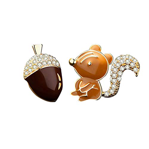 Holibanna Asymmetrische Ohrringe Schmuck Tannenzapfen Eichhörnchen Ohrstecker Kreative Ohrring Schmuck für Tägliche Party Dating Geschenk für Frauen Mädchen 1 para von Holibanna