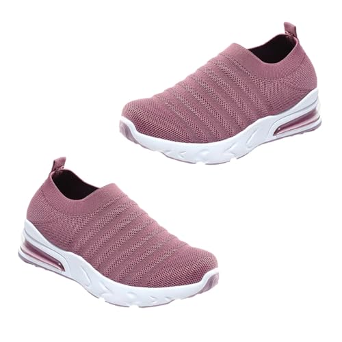 Holibanna Atmungsaktive Damen Sneakers mit Rutschfester Dicker Sohle und Stoßdämpfender Polsterung Leichte Sportschuhe für Sommer Alltag und Walking Modische Fitnessschuhe von Holibanna