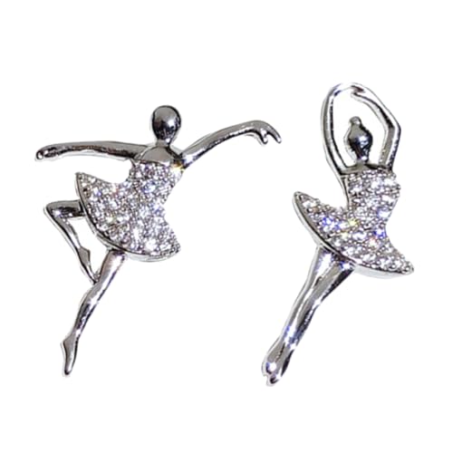 Holibanna Ballerina Ohrringe Silber Ohrstecker Tanzendes Mädchen Design Leicht Schmuck Damen für Party Hochzeit Alltag von Holibanna