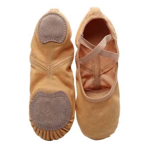 Holibanna Ballettschuhe Damen Elastisch rutschfest mit Vollgummisohle Professionelle Tanzschuhe für Yoga Ballett Modern Dance Alltag Camel von Holibanna