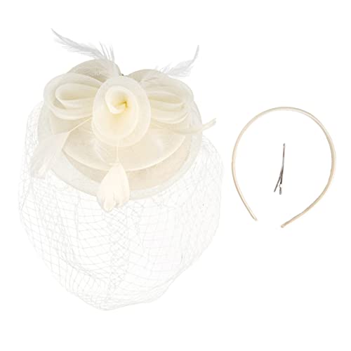 Holibanna Bankett-Kopfschmuck Haarspangen haar spangen Frauen-Fascinator-Stirnband Mesh-Hut Hüte haarschmuck frauen hochzeit hut Braut Kopfschmuck Abschlussball Haarnadel Blütenkopf Schleier von Holibanna