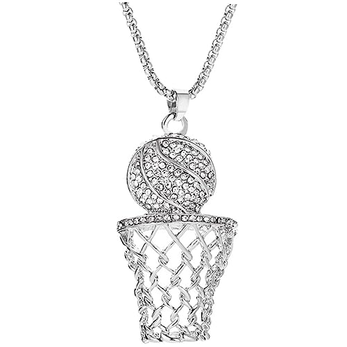 Holibanna Basketball Anhänger Halskette mit Strass Hip Hop Schmuck für Jungen und Männer Robuster Legierungsanhänger Modisches Sport Accessoire für Partys und Alltag von Holibanna