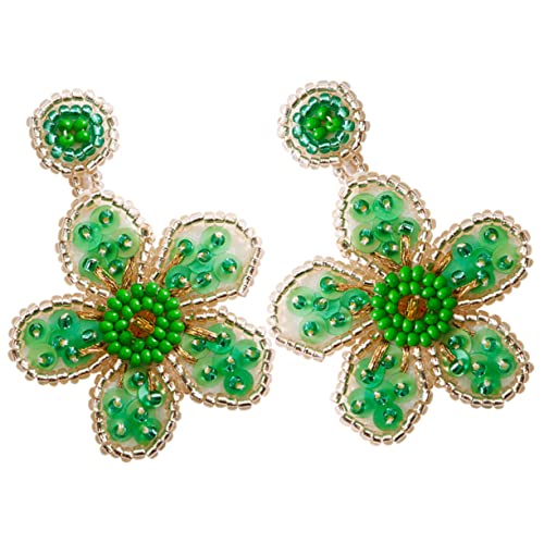 Holibanna Bead Floral Ohrringe für Damen Exklusive Vintage Perlenohrringe Grün Hängend und Auffällig für Partys und Besondere Anlässe von Holibanna