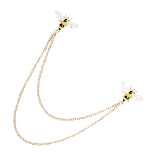 Holibanna Vintage Biene Brosche mit Hängender Kette Damen Anstecknadel Retro Kleidungsaccessoire Metall Brosche für Schals und Hüte von Holibanna