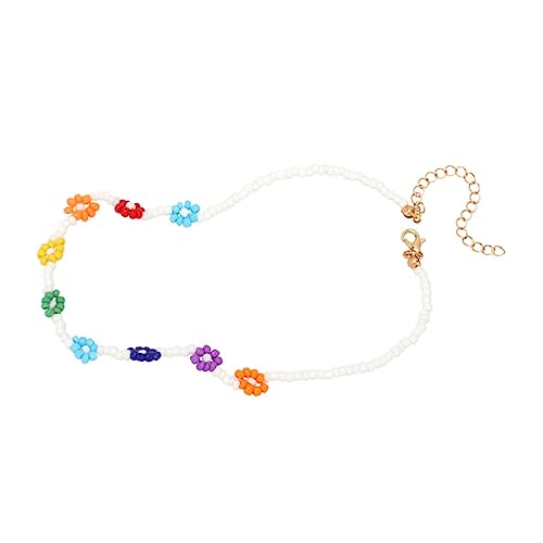 Holibanna Blumenperlenkette für Damen Kreative Halskette für Frauen und Mädchen Farbenfrohe Clavicle Chain für Partys Reisen und Alltag Holibanna Blumenperlenkette für Damen Kreative Halskette für Frauen und Mädchen Farbenfrohe Clavicle Chain für Partys Reisen und Alltag von Holibanna
