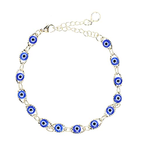 Holibanna Bösen Blick Charme Kette Armband Gold Überzog Türkische Blue Eye Kette Armbänder Handgemachte Perlen Bösen Blick Armband für Frauen Und Mädchen Goldene von Holibanna