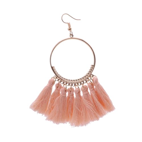 Holibanna Bohemia Ohrhänger Mit Quasten Vergoldet Für Damen Rosa Leicht Und Elegant Passend Für Party Arbeit Und Urlaub von Holibanna