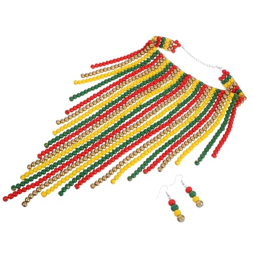 Holibanna Perlenkette Aus Holzperlen Handgefertigte Vintage-halskette Bunte Perlenkette Stammeskette Ethnische Unisex-modekette Strangketten Für Damen Holzkette Kette Mit Holzperlen Lange von Holibanna