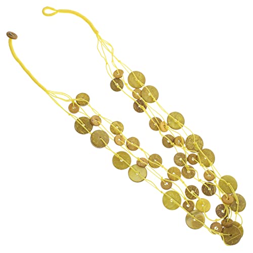 Holibanna Holzperlen Halskette Für Damen Bohemian Strand Kette Aus Kokosnussschalen Ethno Stil Perlenkette Mehrlagige Damen Halskette von Holibanna