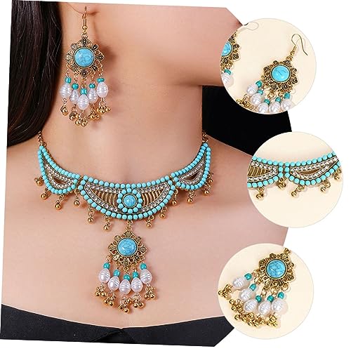 Holibanna Boho Schmuckset Damen mit Perlen Leichte Halskette und Passende Ohrringe Eleganter Vintage Stil Langlebiges Material Accessoire für Alltag und Besondere Anlässe von Holibanna