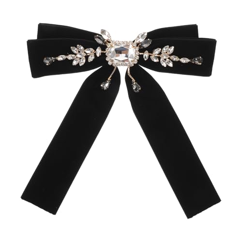 Holibanna Brosche mit Schleife: Elegantes Strass-Fliege-Kragen – Viktorianischer Statement-Schmuck für Blusen-Revers – Brosche für Abendkleider und besondere Anlässe von Holibanna